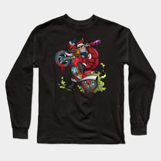 Zombie Biker Santa Motorcycle Christmas Long Sleeve T-Shirt